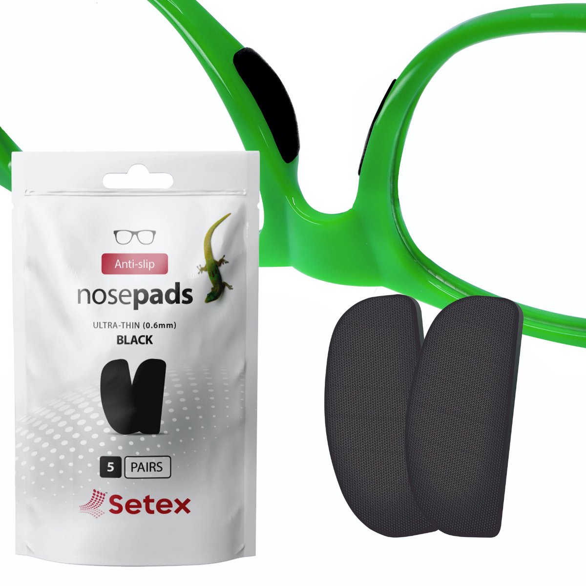 Setex anti-slip neuspad ultra-dun 0.6mm | zwart | 5 paar