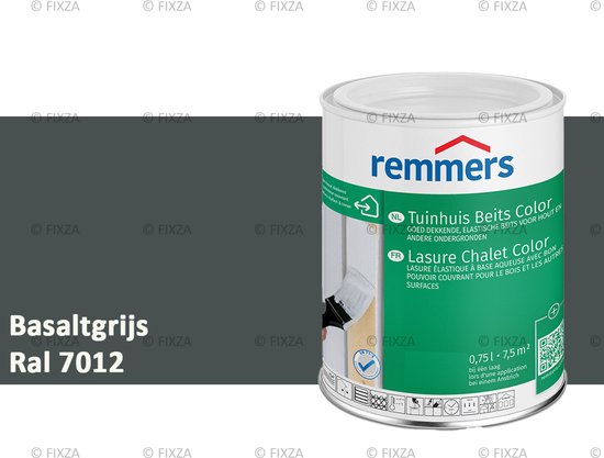 Remmers Tuinhuis beits Color RAL 7012 Bazaltgrijs 0,75 Liter | bol