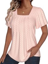 Plussize Shirt Dames Roze - Grote Maten - Luchtig - Roze - Zomer - Tshirt