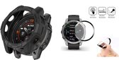 Étui robuste en TPU Strap-it (Zwart) + protection d'écran - Compatible avec Garmin Epix Pro 47 mm - Protection d'écran - Protection aux chocs et durable - Pack