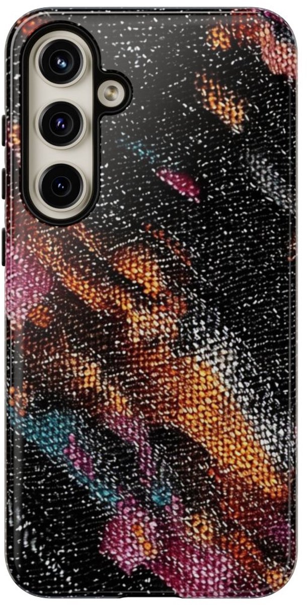 Abstract Kleurrijk Textielpatroon – Telefoonhoesje Geschikt voor Samsung Galaxy S24 Plus