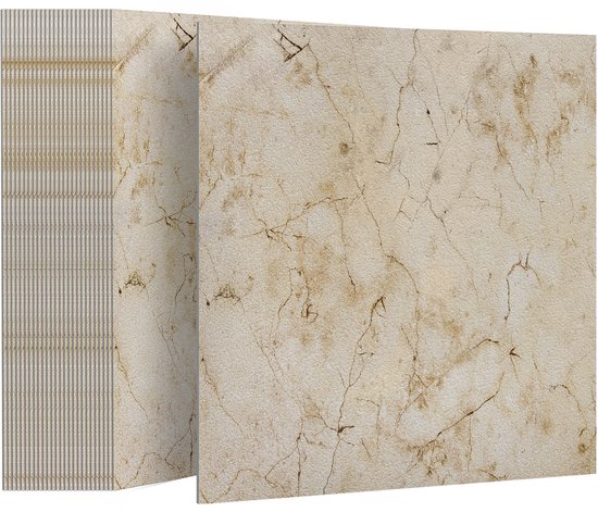 Zelfklevende PVC Vinyl vloeren 30x30 cm – Set van 54 Stuks – 5,02 m² – Peel & Stick Vinyl Vloer, Vloertegels – Waterbestendig – Hout of Marmer Design – Voor Keuken, Badkamer & Woonkamer – Eiken Naturel