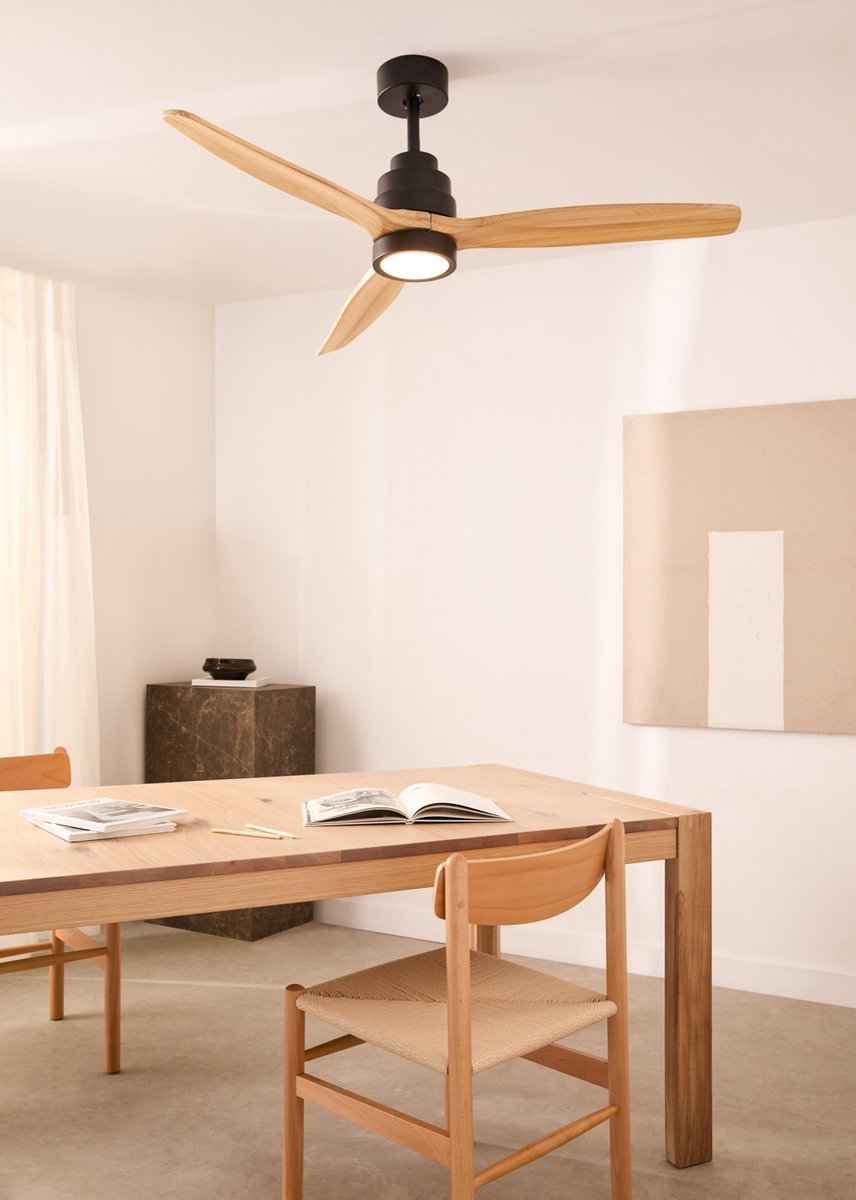 CREATE - Plafondventilator 40W silent 100% hout verschillende maten - WIND STYLANCE NATURAL WOOD – foto 5