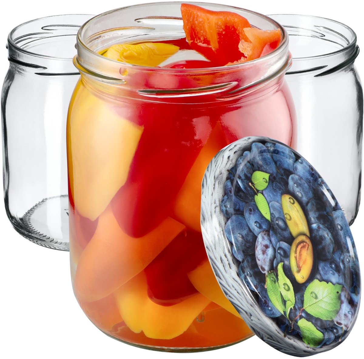 KADAX Jam potten 425 ml, inmaakpotten met schroefdeksel