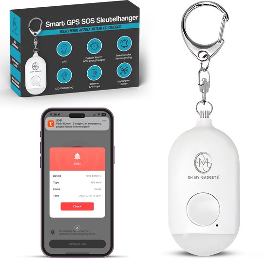 Slimme GPS alarmsleutelhanger