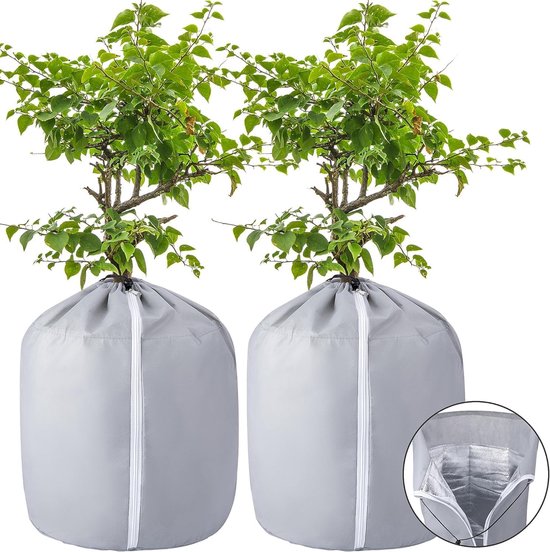 Winterbloempotbescherming - Herbruikbare winterhoes voor potplanten 50x45cm grijs
