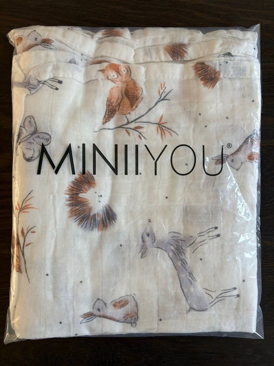 Hydrofiele doek XL - 120x120 cm - Inbakerdoek - Forest Animals - Swaddle doek groot - Hydrofiele luier van Little Dutch — afbeelding 4