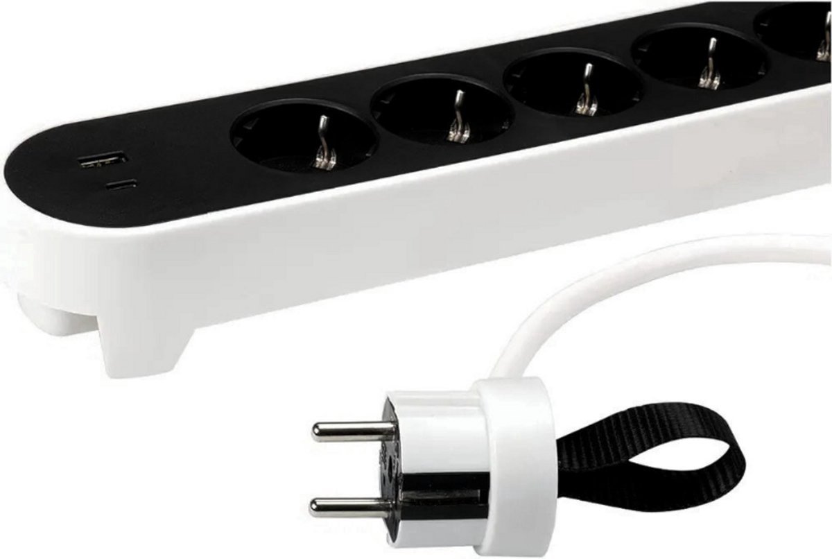 Thuys – Multifunctionele Stekkerdoos – Met 5 Stopcontacten – En 2 USB – Poorten