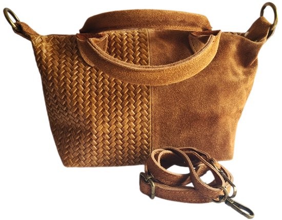 Made in Italy- Sac à bandoulière Sac à main Groot- Daim Cuir