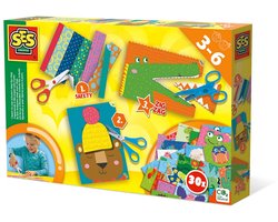 foto van SES Creative – Ik Leer Knippen Stap voor Stap – Montessori Speelgoed – 30 Bedrukte Knipvellen – Inclusief Veilige Schaar en Hobbyschaar – Knutselset vanaf 3 jaar