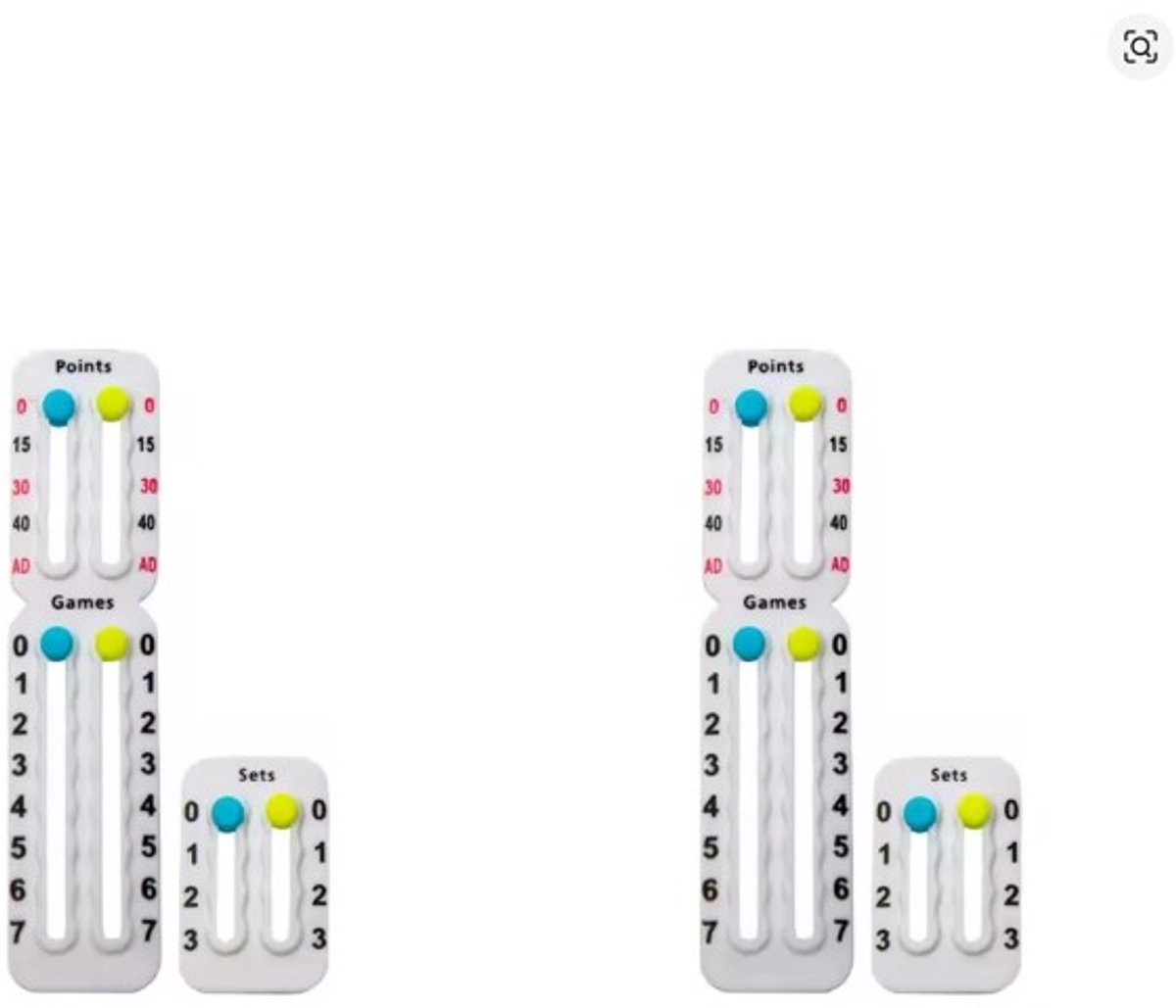 2 stuks scoreteller padel wit - Scoreteller voor Padel en Tennis - Handige Puntenteller en Games Teller - Compact, Lichtgewicht & Draagbaar - Past op Elk Racket - Duurzaam Kunststof