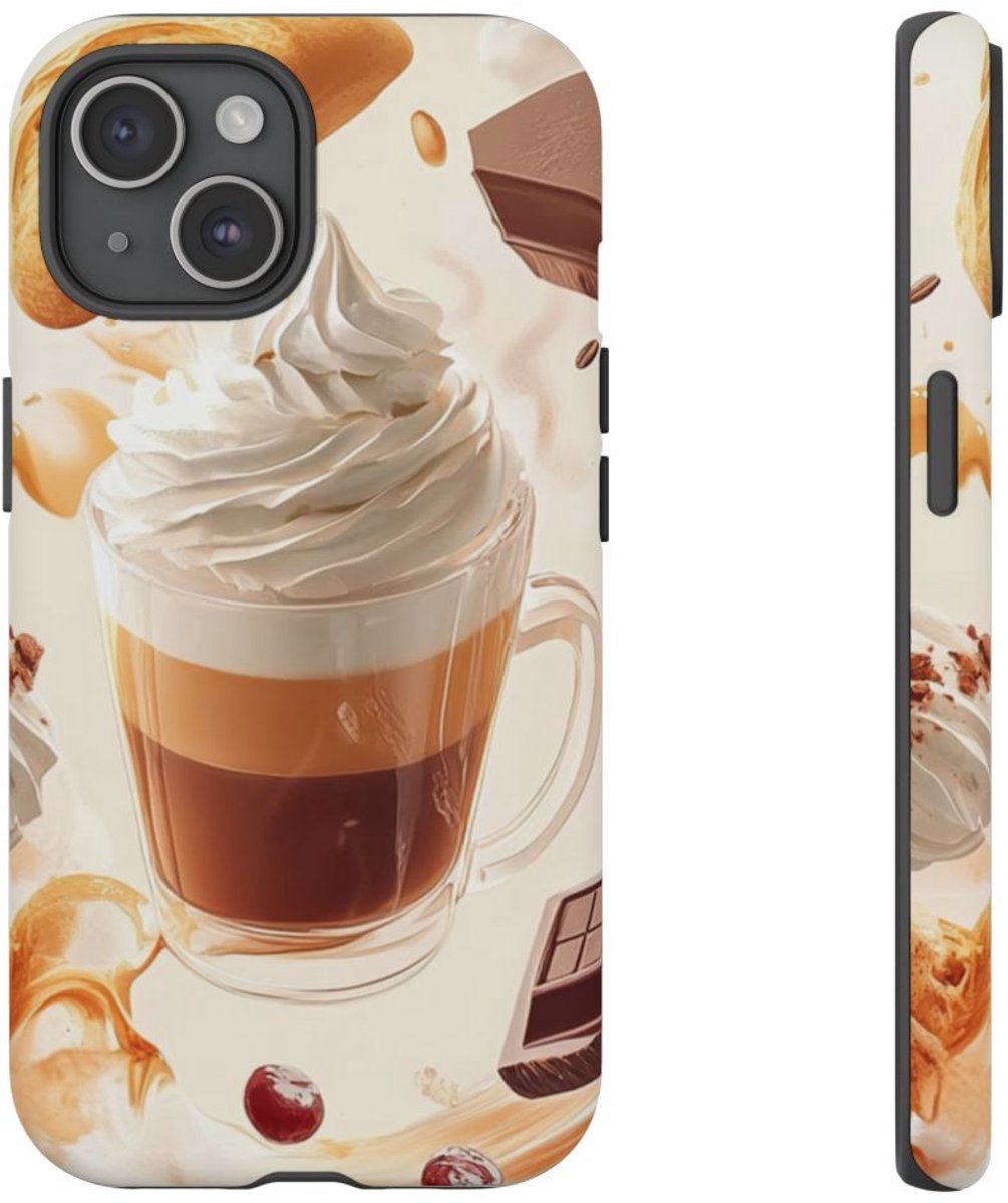 Koffie en Zoetigheden Dynamisch Ontwerp – Telefoonhoesje Geschikt voor iPhone 15