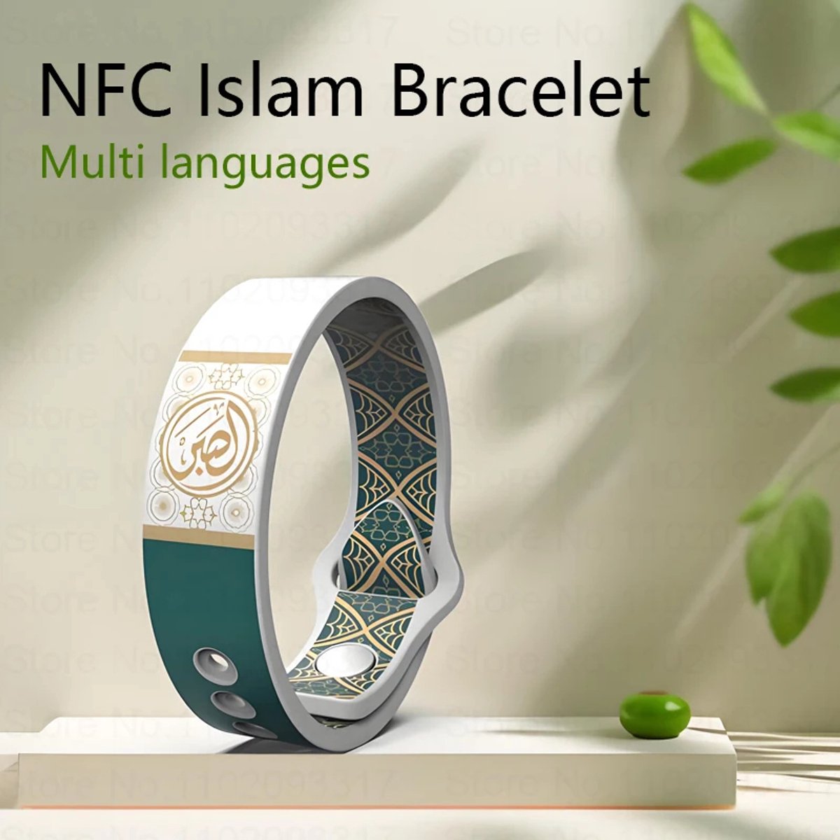 NFC Smart Armband voor Moslims – Volledige Koran, Gebedsfunctie & Audio | Waterdicht Siliconen Polsbandje Islamitisch Cadeau