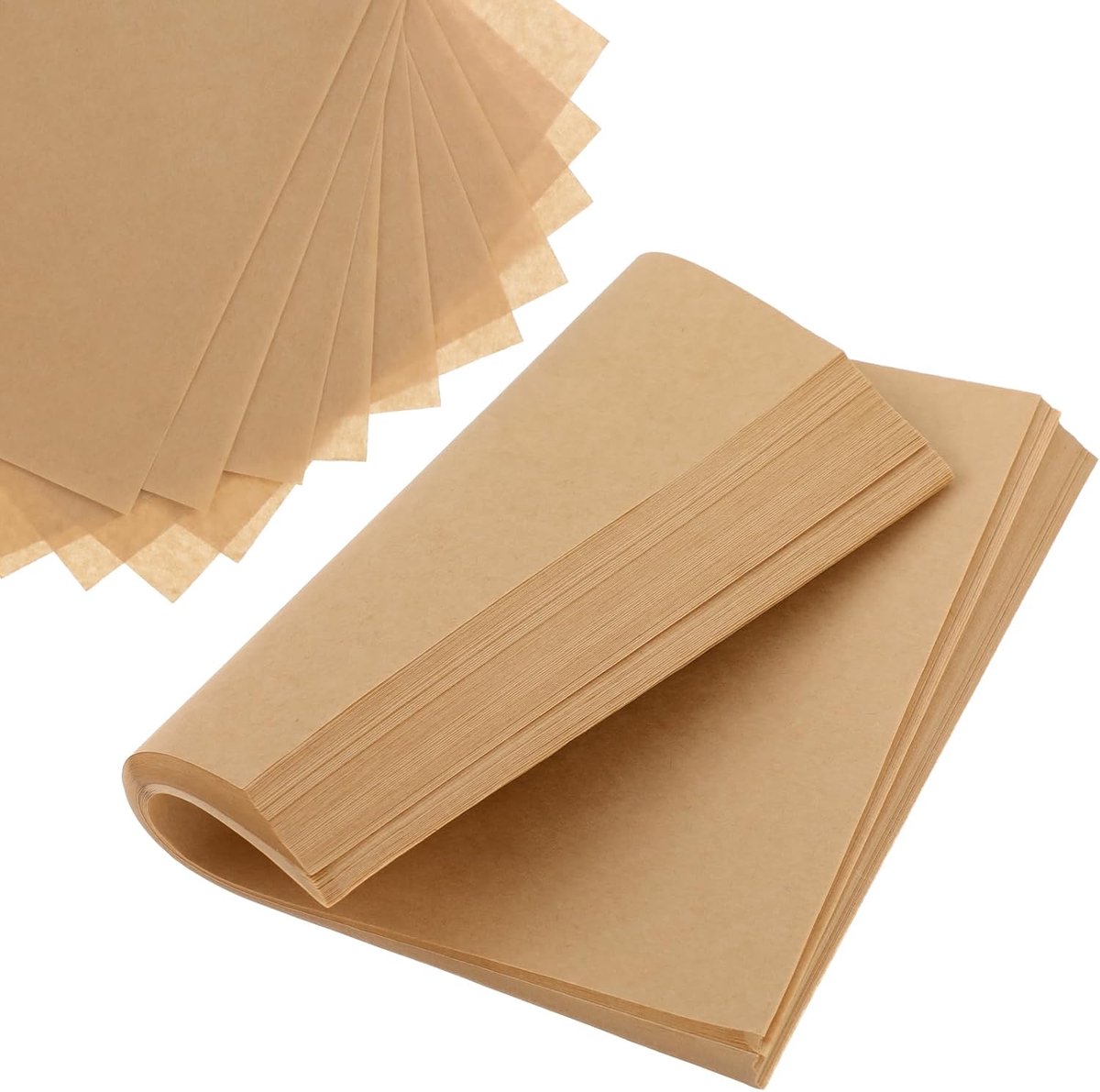 150pcs Unbleached Baking Paper 20x20cm Rectangular Parchment Paper - Non-Stick Bakpapier - Burger Papier voor Puff Pastry, Bakken, Grillen, Koken, Stomen, Frituren, Pizza, Oven