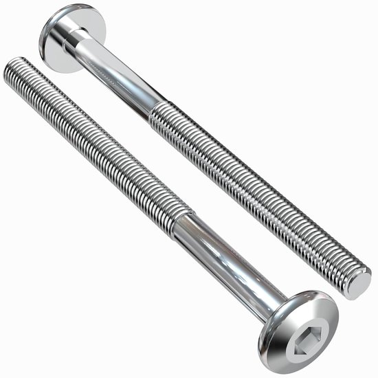 XxinXrong 40 stuks M6 schroevenset, platte kopschroeven M6 x 60 mm, meubelschroeven met binnenzeskant platte kopschroeven, cilinderkopschroeven, voor meubels, bedden, stoelen