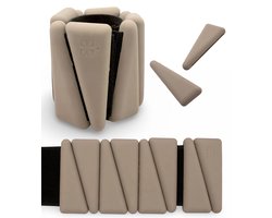 Enkelgewichten en polsgewichten verstelbaar - 2 x 900g - Ankle weights - Arm gewichten pols - Pilates handgewichten - Thuis Sporten - Incl. opbergetui - Taupe