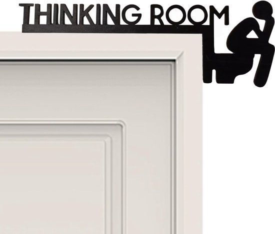 Plaque de porte ZVD Sticker pour porte de Toilettes Thinking Room Cadre de porte créatif Décoration murale Plaque de porte de Toilettes Fun et unique « Thinking Room », Décoration murale créative et amusante
