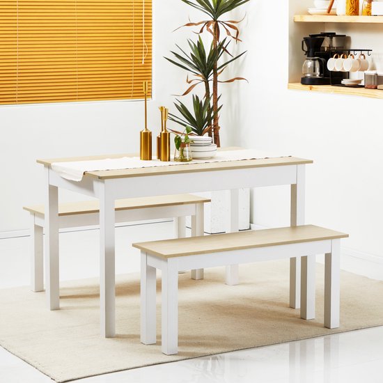 Ensemble de table à manger HOMCOM - Aggloméré - 119x70x75cm - Chêne