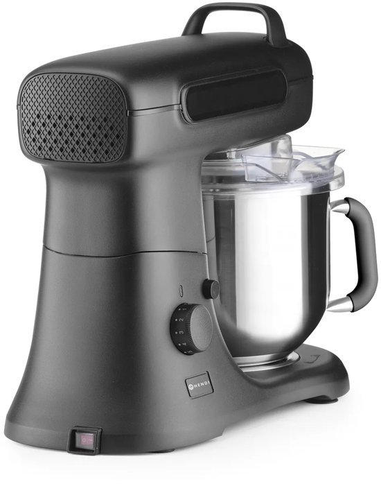 Hendi Planeermenger Blackbolt PRO Zwart 7L - Incl. RVS Garde, Spatel en Kneedhaak - Keukenmachine - 11 Snelheden - 800W van HENDI — afbeelding 3
