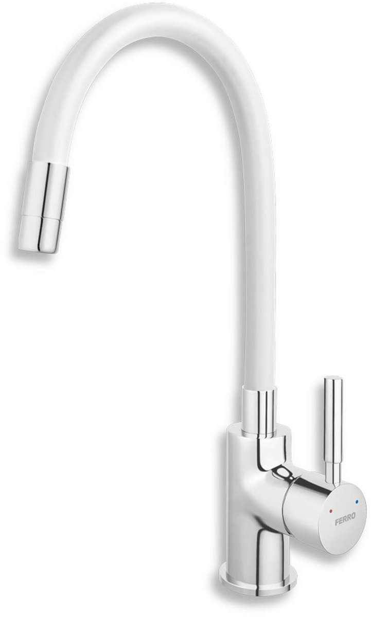 Novaservis Ferro - Keukenkraan met flexibele arm, wit/chroom 70710,0B