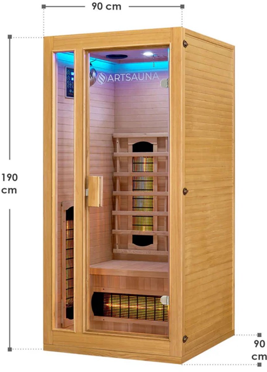 Infraroodcabine Nyborg S90V - 90x90x190 cm - Dubbele Technologie - 1 persoon thumbnail 6