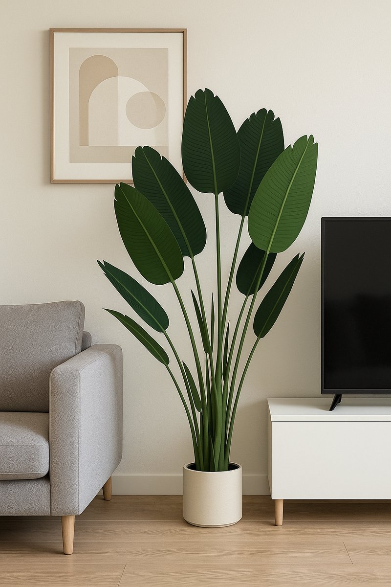 Precisie Home - Tropische Kunstplant Strelitzia – 180 cm – Groen – Luxe Look