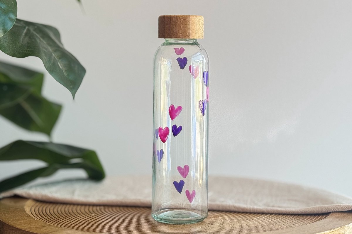 Diy workshop pakket waterfles 3 stuks kleur roze