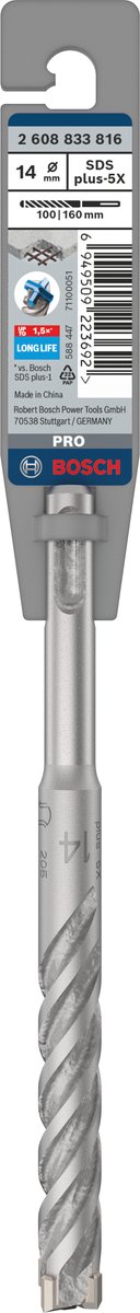 Bosch PRO SDS plus-5X hamerboor, 14 x 100 x 160 mm