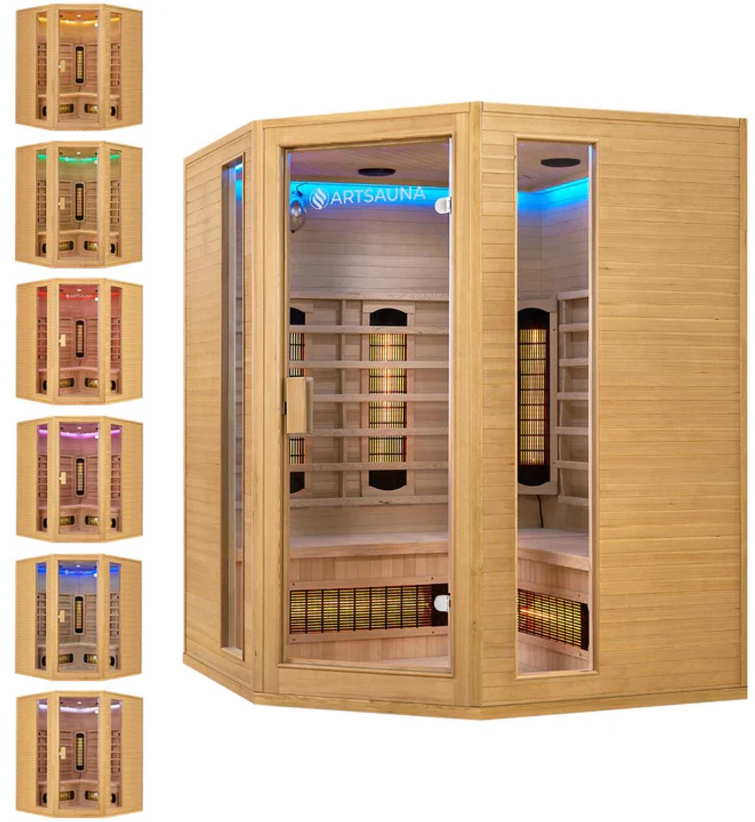 Infraroodcabine Nyborg E150V - 150x150x190 cm - Dubbele Technologie - 4 personen thumbnail 4