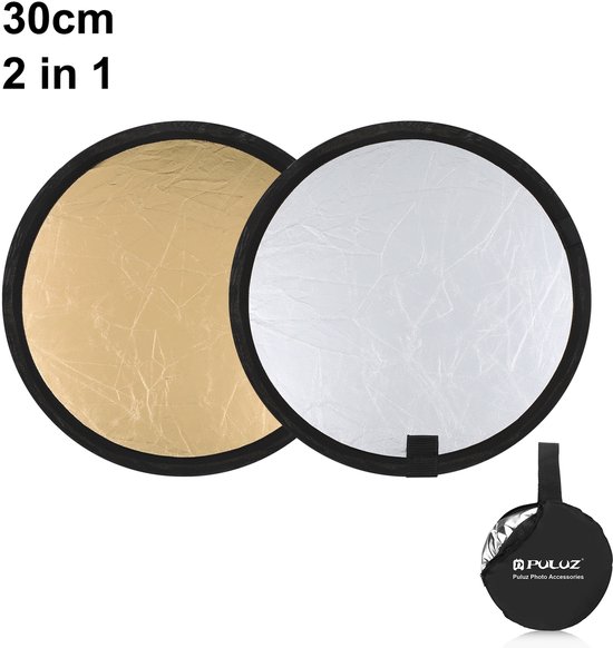 PULUZ 30cm 2 in 1 zilver/goud opvouwbaar fotostudio reflectorbord