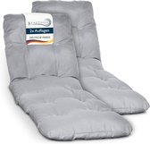 Beautissu Flair RL 2x Ligbedkussen Tuinkussen Ligstoel Zonnebed Kussen voor Tuin Meubelen 190x60x8 cm Grijs