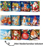 Adorzy Diamond Painting Kerstkaarten Met Nederlandse Teksten – 12 Kerstkaarten met envelop - Diamond Painting Volwassenen – Diamond Painting Volledig Pakket