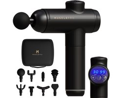 MusclePro Prime - 12V massage gun - inclusief koffer- professioneel massage apparaat - massage pistool - spier massage - sport massage - 8 mondstukken - 99 snelheden - zwart - krachtig en draadloos
