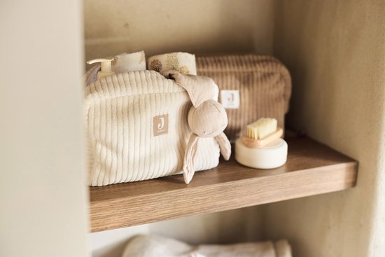 Jollein - Etui - Cloudy Rib - Oatmeal - 100% Polyester - Luieretui, Baby Toilettas - 21x14cm van Jollein — afbeelding 3
