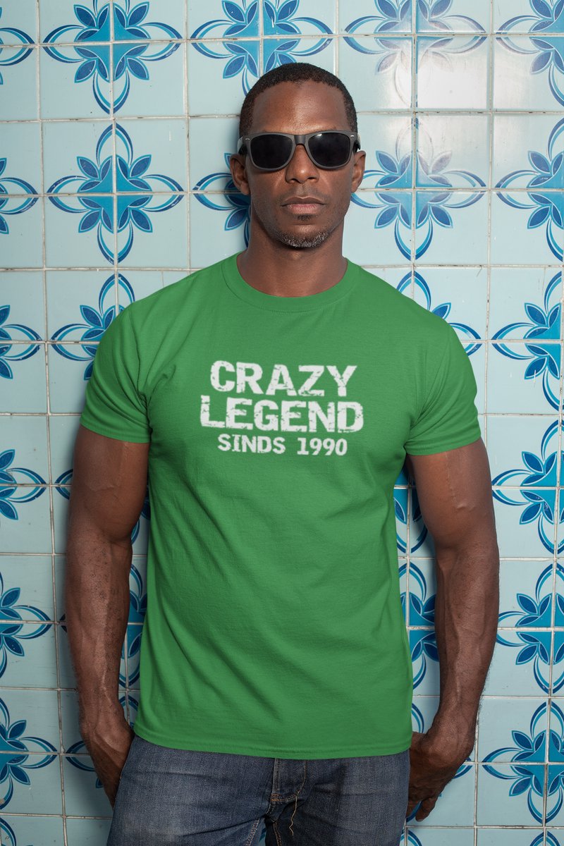 1990 Jaar Groen T-shirt Heren - Maat M- Legend - Verjaardag Cadeau Mannen - Limited Edition