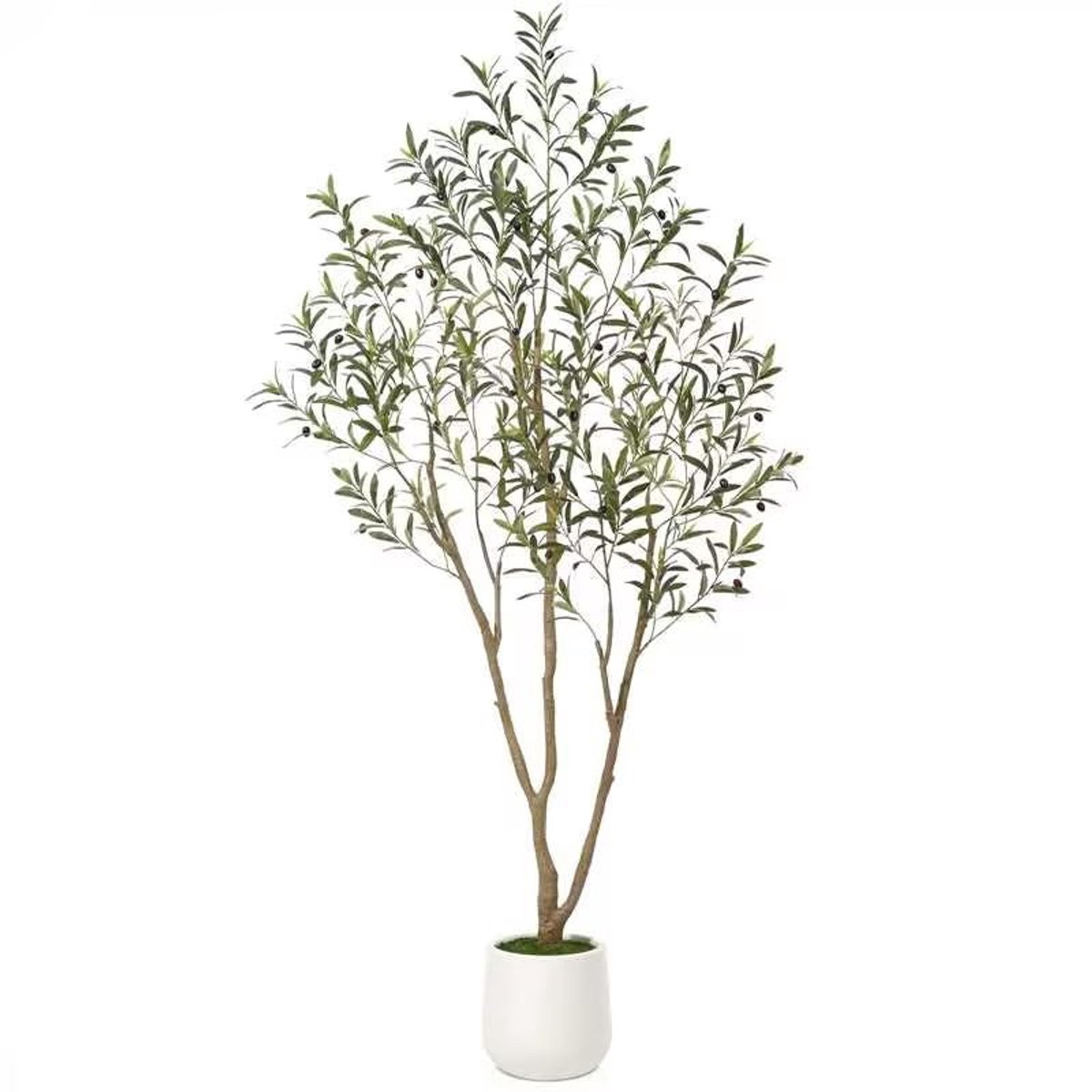 CROSOFMI Kunstplanten Grote 210 cm Olijfboom Kunstmatig met Kunststof Bloempot Kunstplanten Net als Echte voor Balkon Woonkamer Decoratie (1 Pak)