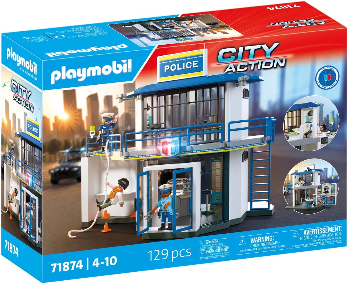 PLAYMOBIL Action Heroes: Politiebureau met Onderzoekskamer - 71874 — afbeelding 1