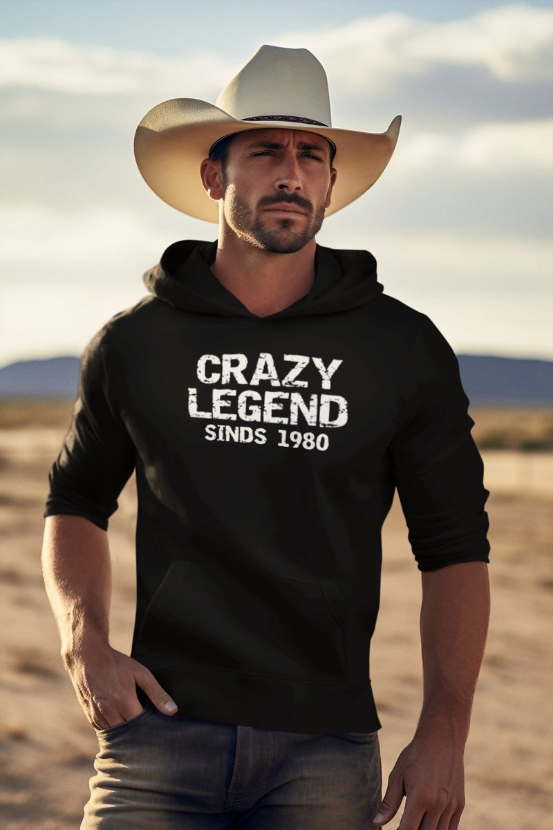 1980 Verjaardagscadeau heren Zwarte Hoodie heren met capuchon Legend Hoodies