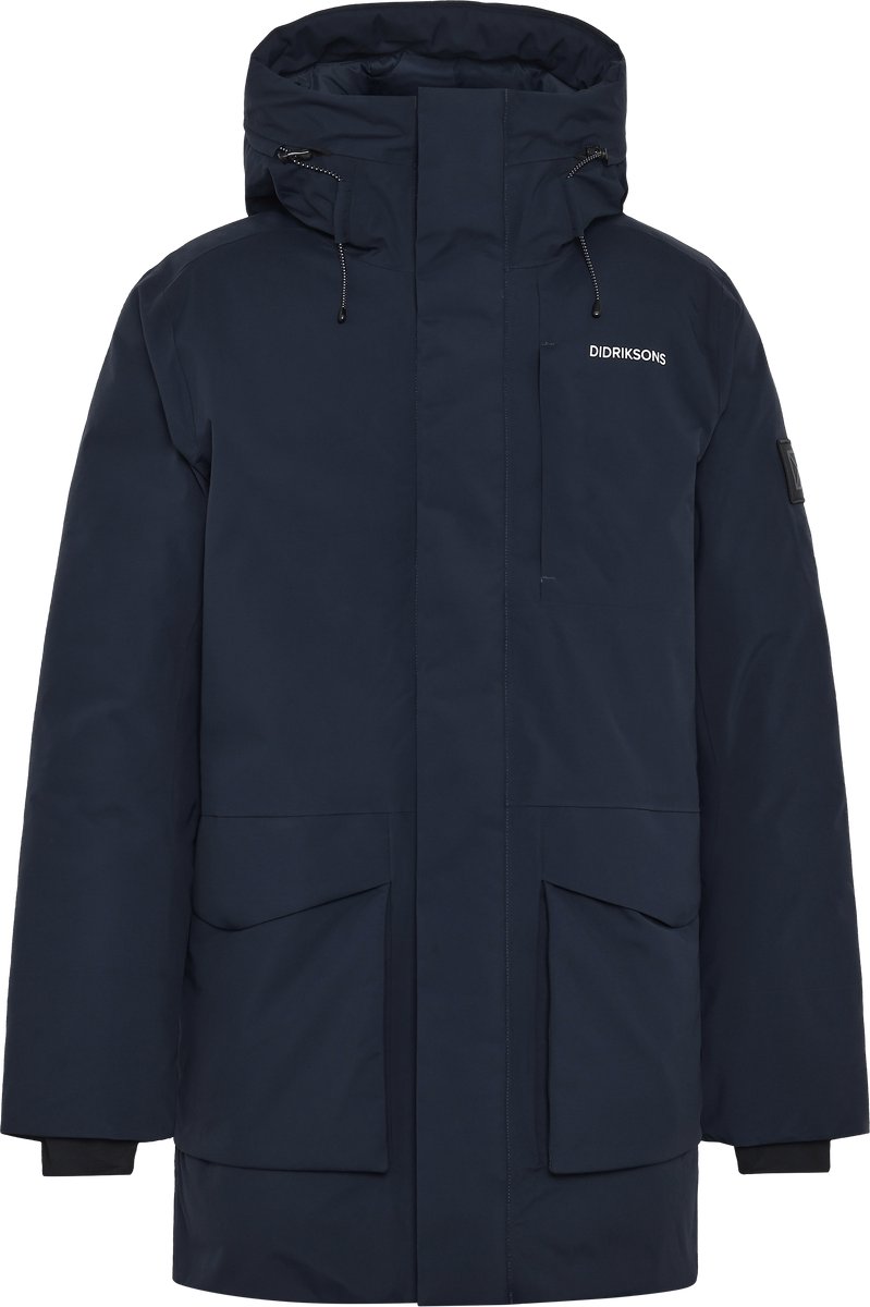 Didriksons AKILLES USX PARKA 2 Heren Outdoorjas Dark Night Blauw