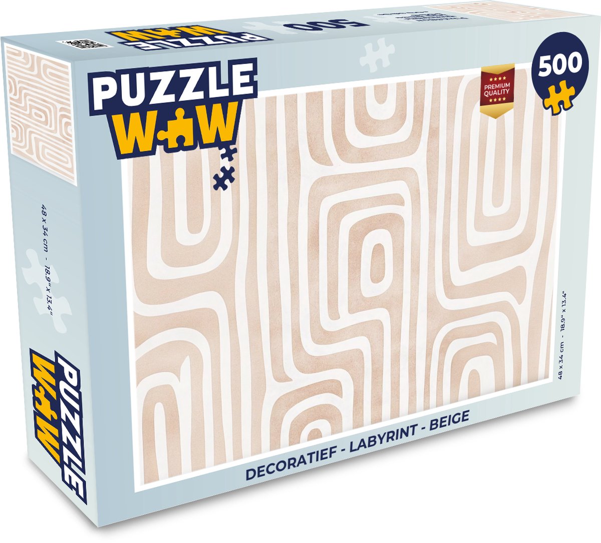 Puzzel Decoratief - Labyrint - Beige - Legpuzzel - Puzzel 500 stukjes
