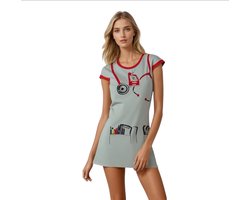 Sexy Verpleegsterskostuum voor Vrouwen – Witte Roleplay Jurk met Muts – Large – Lingerie Outfit