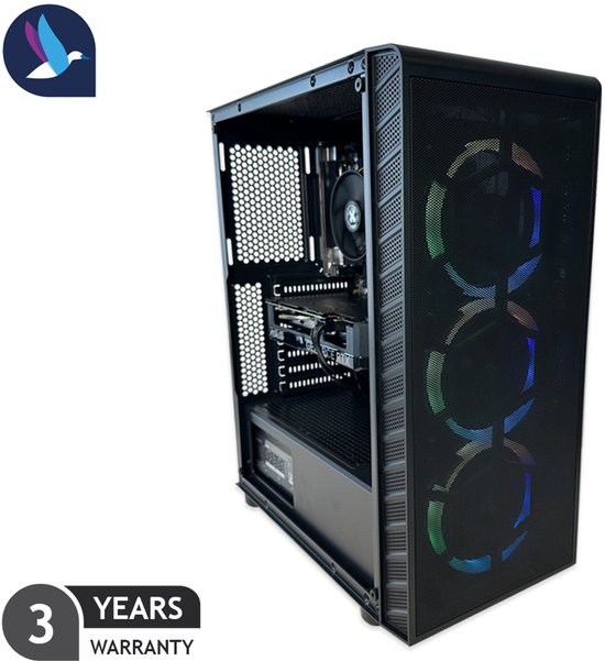 Circular RGB Gaming PC | AMD Ryzen 7 – 5700X | GeForce RTX 4060 | 32 GB DDR4 | 1 TB SSD – NVMe | Windows 11 Pro