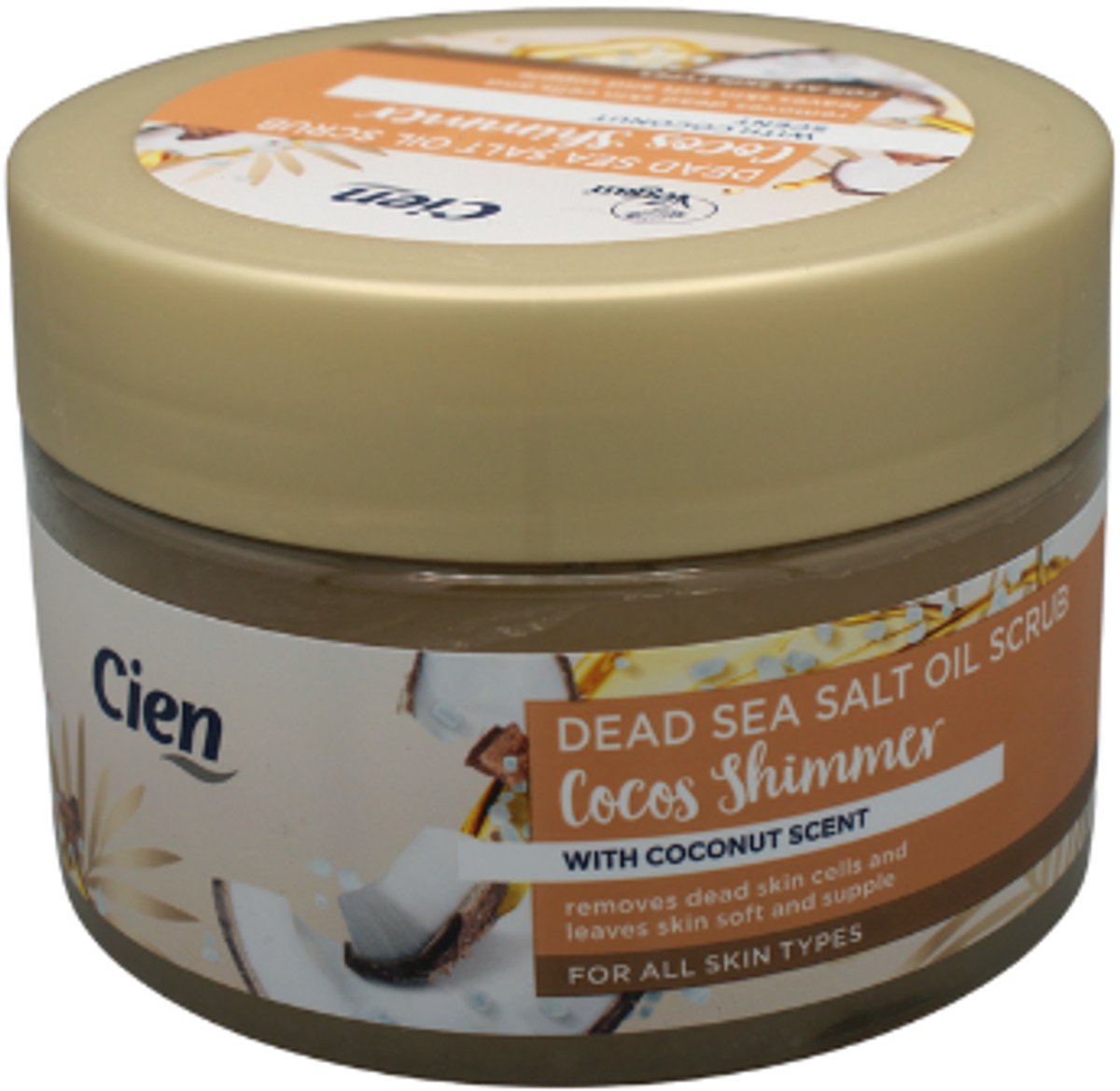 Cien Dode Zeezout-olie Scrub - Cocos Shimmer | 1x 250ml - Kokos Geur | Bodyscrub voor alle huidtypen