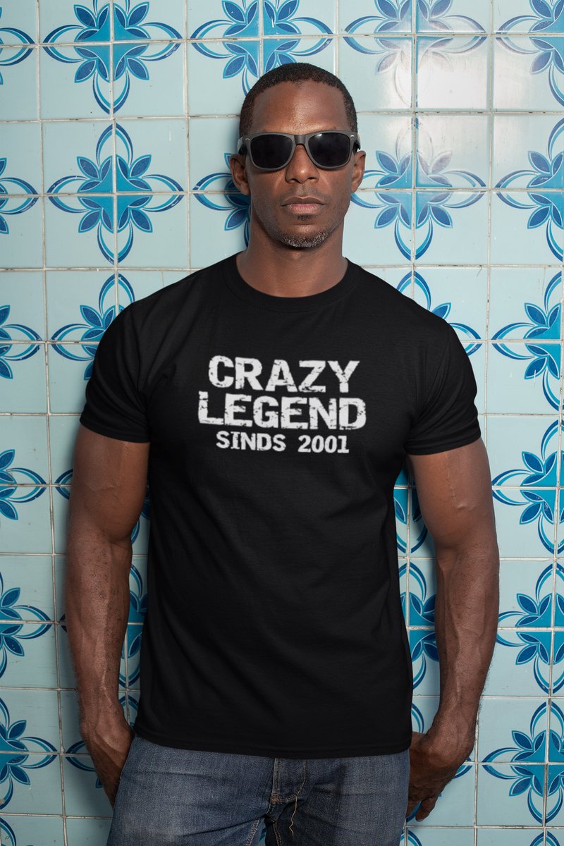 2001 Jaar Zwart T-shirt Heren - Maat XXL - Legend - Verjaardag Cadeau Mannen - Limited Edition