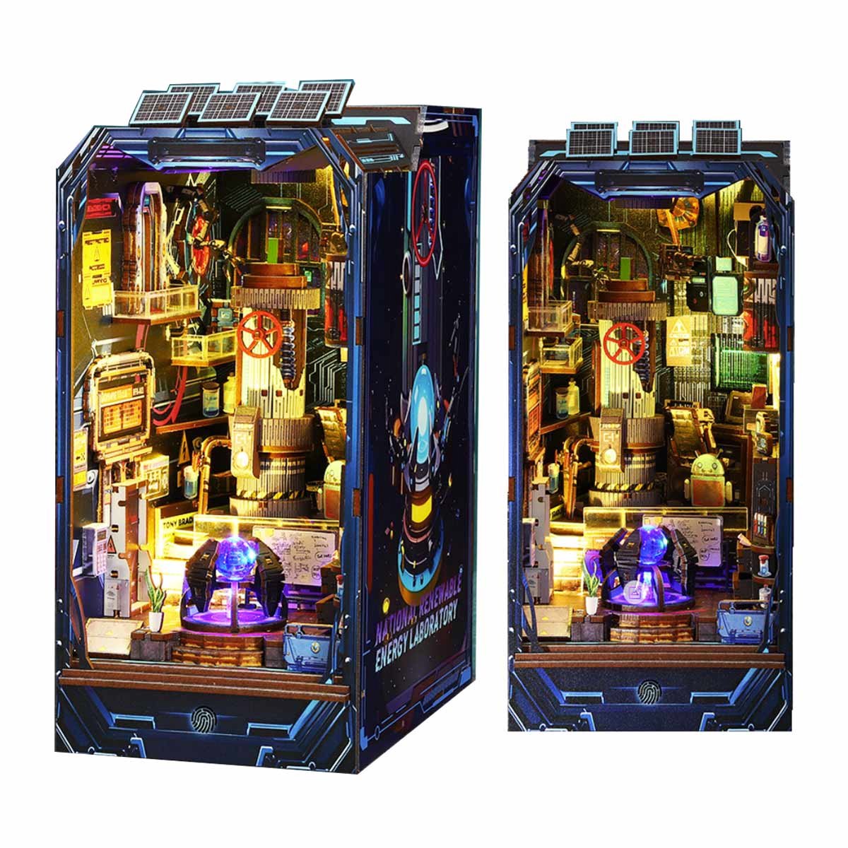 DIY Book Nook Kit-Energielaboratorium-Met LED-Sciencefictiongevoel-Inductielampen-DIY poppenhuis-3D Houten Modelbouw-Knutselsets voor volwassenen-Verjaardagscadeau Kerstmis