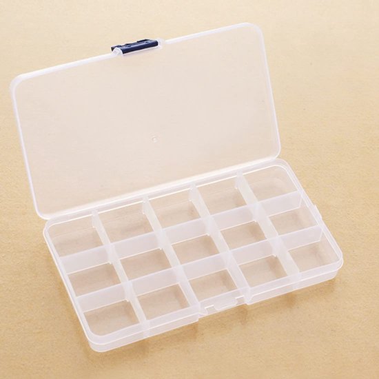 Gbivbe 2 stuks 24 roosters extra grote plastic opbergdoos voor knutselen, zwarte plastic organizer containercompartiment kraal opbergdoos met verstelbare verdelers voor oorbel sieraden zaad en kleine