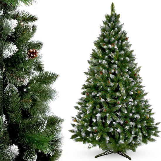 KADAX Kunstkerstboom 180 cm, sparrenboom, natuurgetrouwe kerstboom van PE-kunststof, kunstdennenboom met stevige standaard, duurzame kunstdennenbomen (nele 180 cm