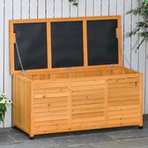 Pugsdrly Tuinbox, kussenbox, opbergbox, opbergkist, tuinkist, weerbestendig, massief hout, 127 x 56 x 60 cm geel