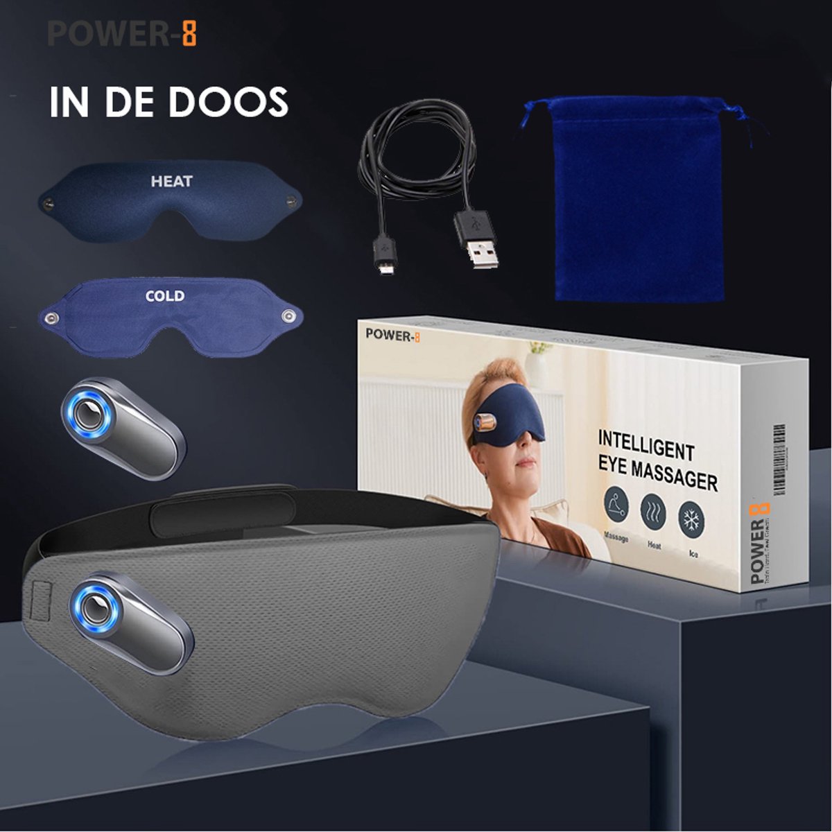 Onbekend Power-8 Eye Wellness: smart oogmassage met warm/koud thumbnail 3