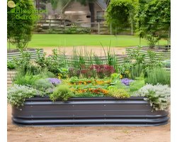 Bloomod Garden Metalen Verhoogd Tuinbed 43 cm – Grote DIY 9-in-1 Moestuinbak – Duurzame Roestvrije Plantenbak voor Groenten, Kruiden & Bloemen